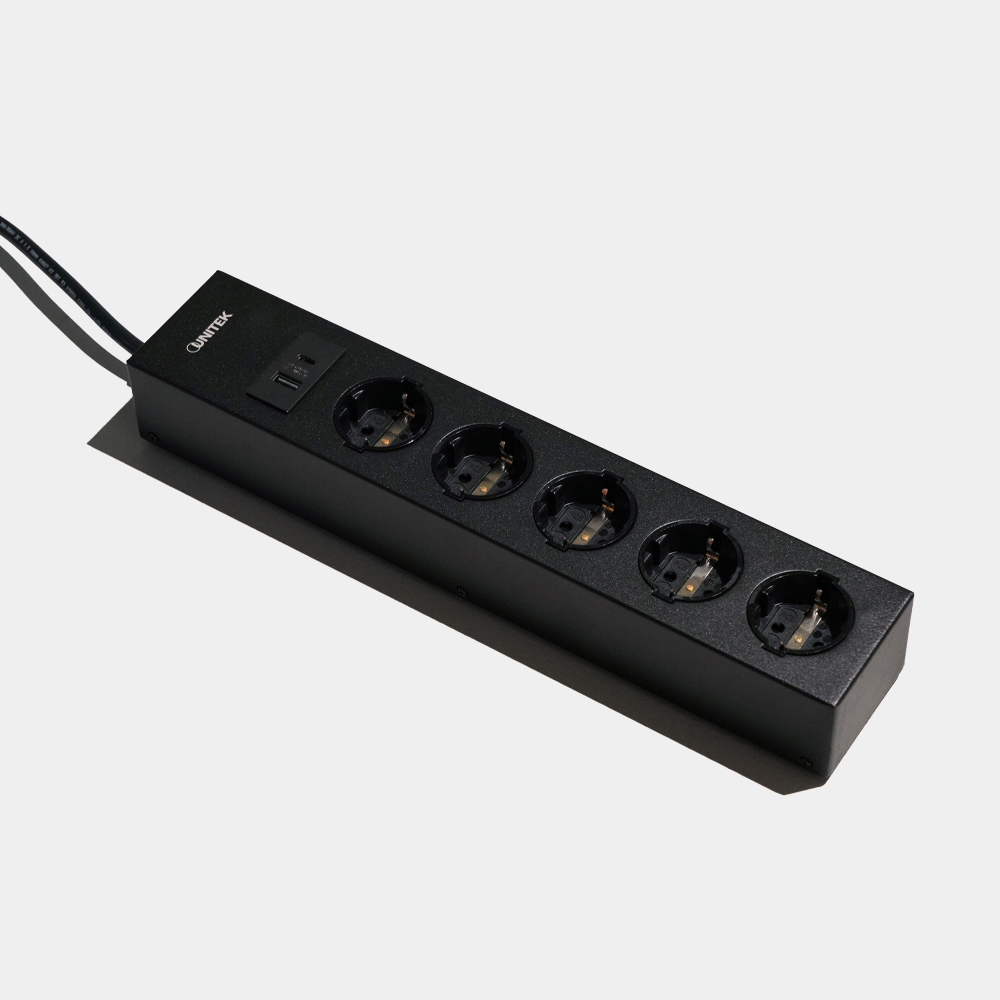 가정용 5구 대용량 멀티탭 2M _ USB 블랙